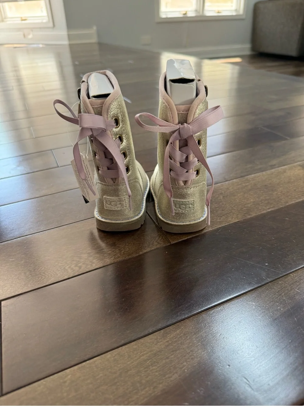 Ugg Glittery Girls' Boots with Pink Trim